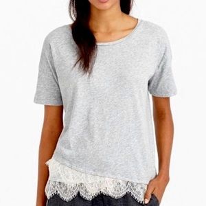 J. Crew Lace Trim Tee
